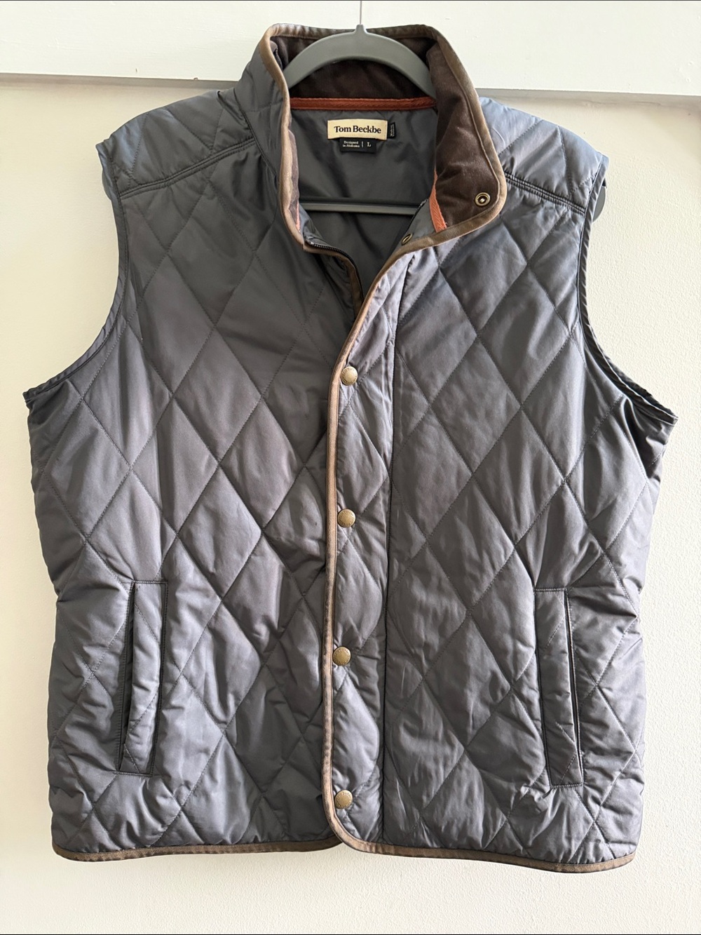 Tom Beckbe Quilted Gray Men's Vest